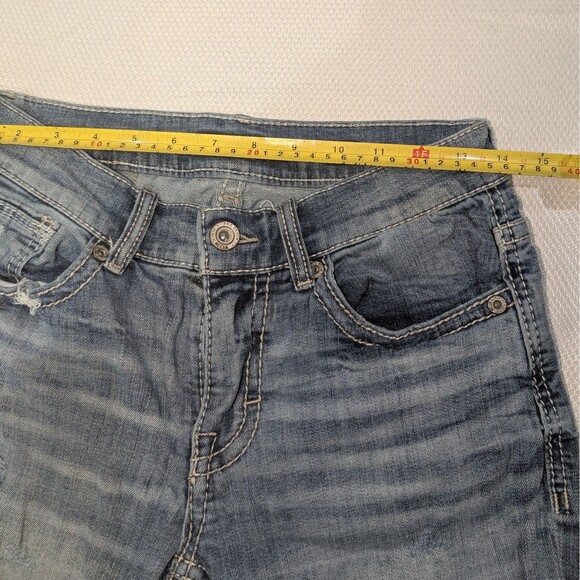 BKE Aiden Bootcut Jeans Mens Sz 29x34 Distressed Med Wash Cotton Blend RN #75720 - Picture 5 of 12